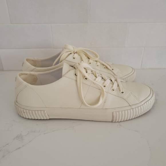 Ted Baker Kimiah Sneakers Ecru Cream Ivory Leather Vulcanised Trainer 39.5 - Picture 3 of 12